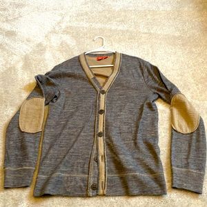 HUGO BOSS Gray Beige Boho Hippie Cardigan Sweater